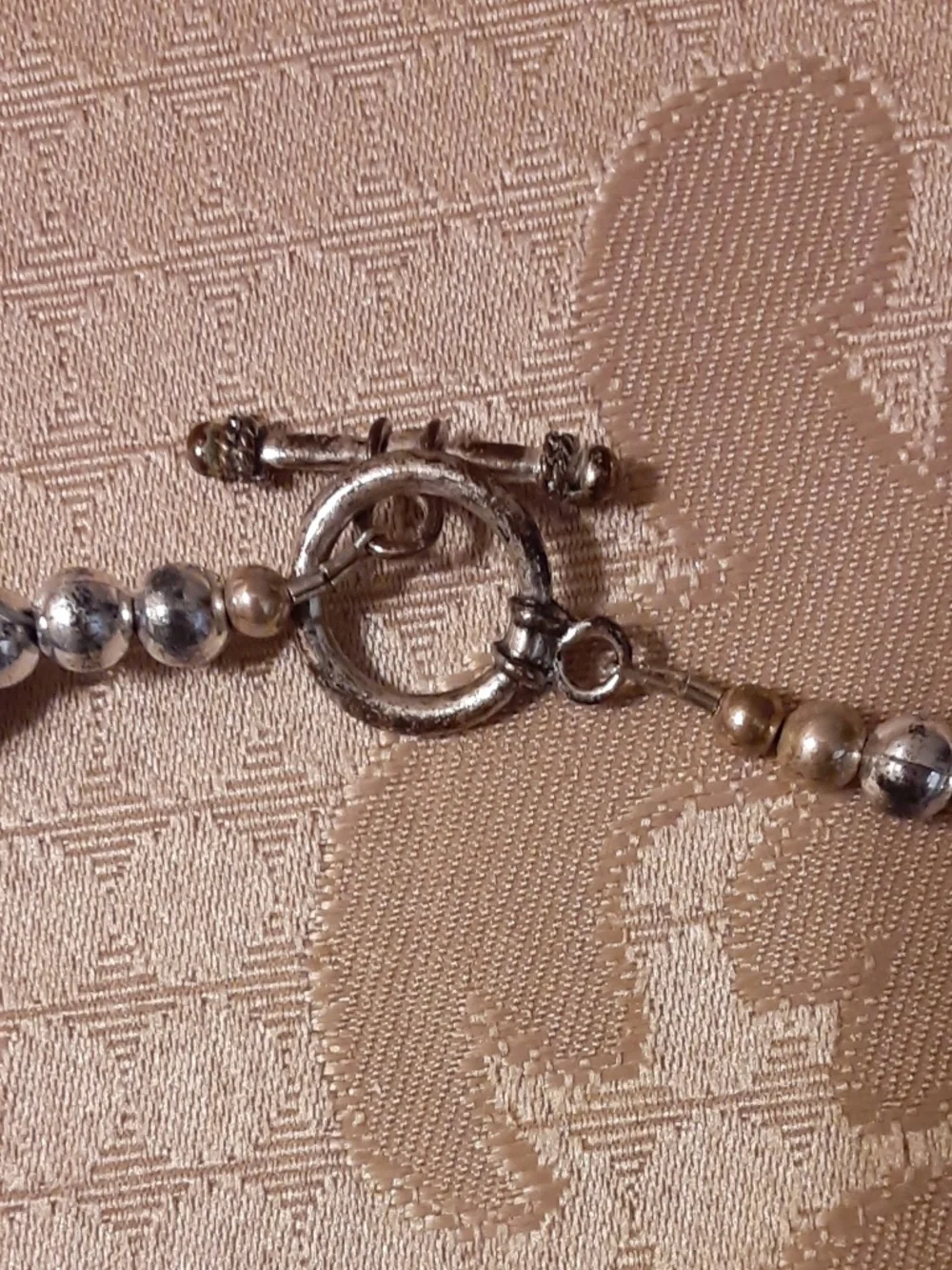 Reed & Barton Pewter Pendant & Native American Beaded Vintage Necklace